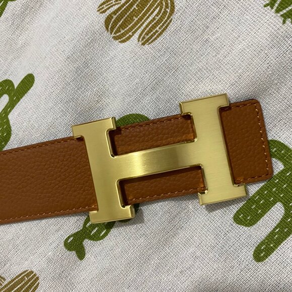 Hermes Gold 'h' Buckle Brown Leather Belt - Picture 7 of 8